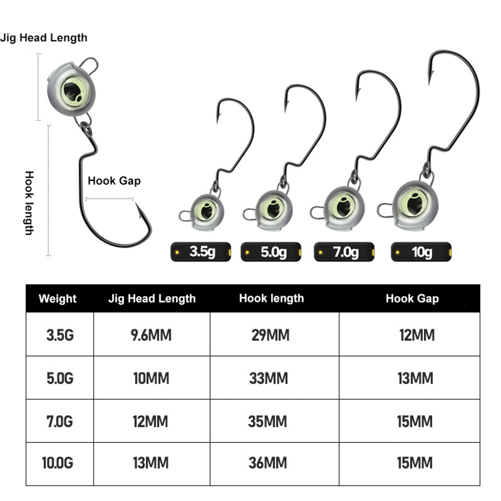 10 Uds. Cabezales de plantilla - Fishing Hook Weedless reseña y precio